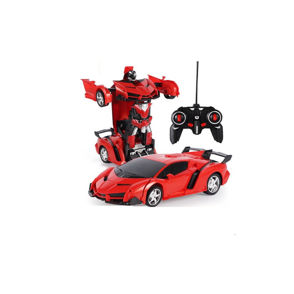 Robotas 2in1 R/C Šviesos garsas Driftas Raudonas-Žaislai, Auto ir transporto žaislai, Valdomos radijo bangomis, Robotai-e-vaikas