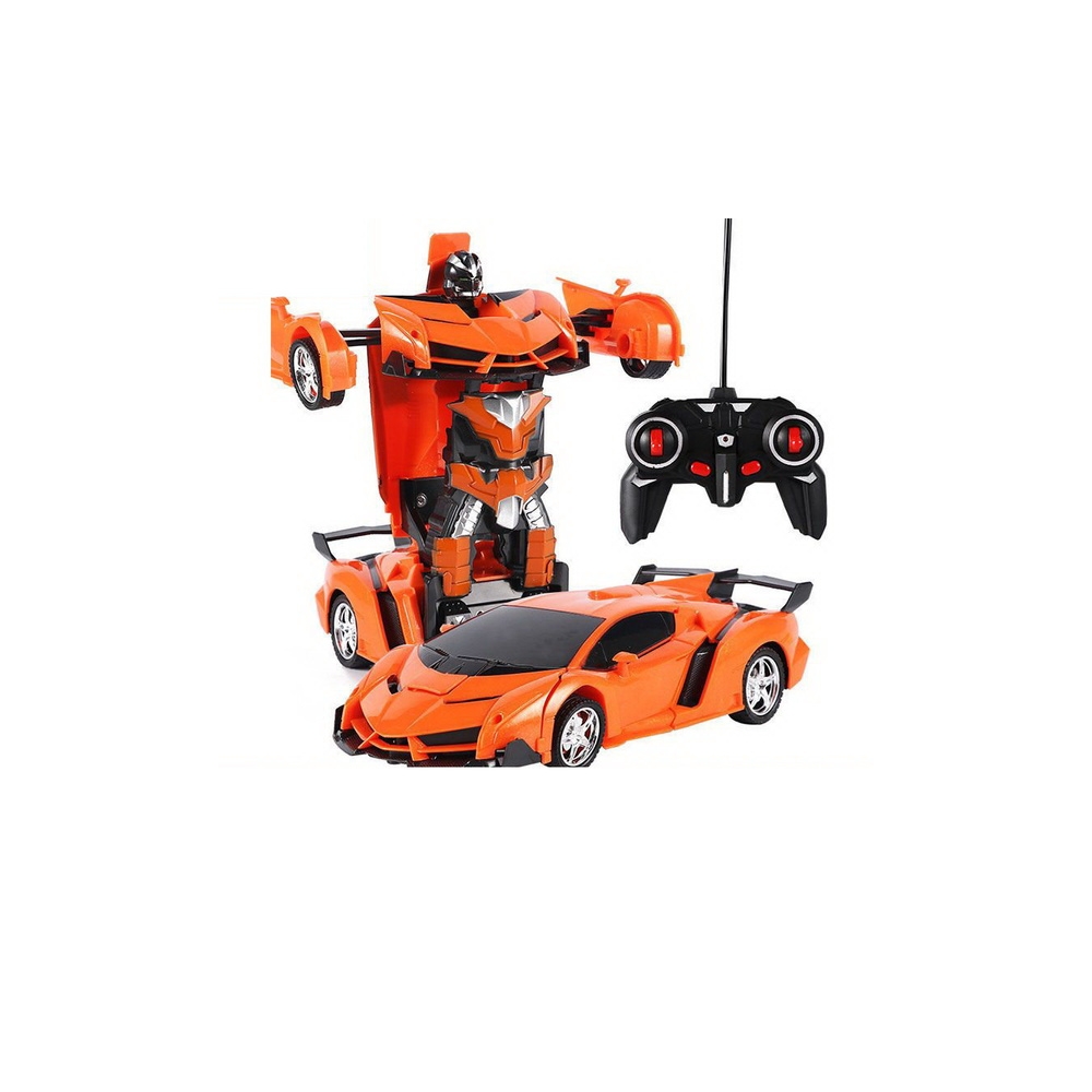 Robotas 2in1 R/C Šviesos garsas Driftas Oranžinis-Žaislai, Auto ir transporto žaislai, Valdomos radijo bangomis, Robotai-e-vaika