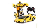 Robotas 2in1 R/C Šviesos garsas Driftas Geltonas-Žaislai, Auto ir transporto žaislai, Valdomos radijo bangomis, Robotai-e-vaikas