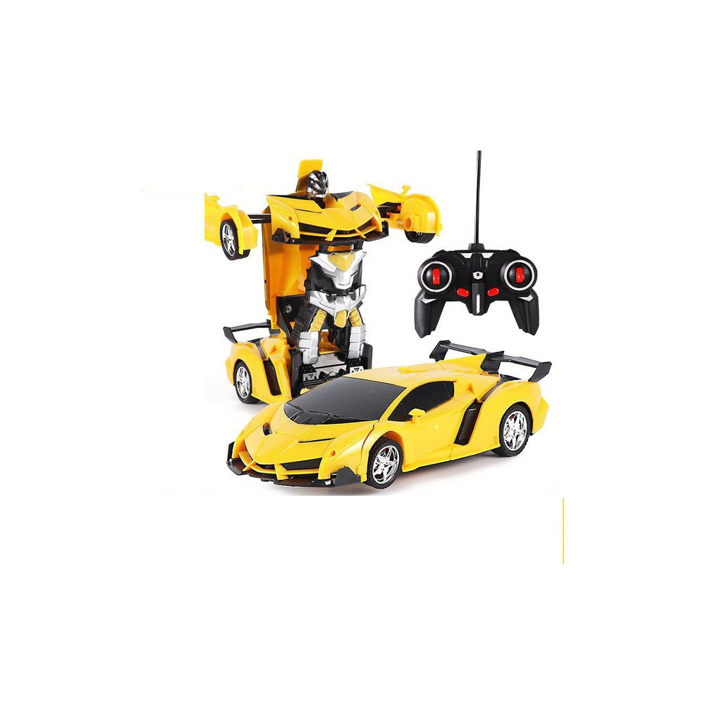 Robotas 2in1 R/C Šviesos garsas Driftas Geltonas-Žaislai, Auto ir transporto žaislai, Valdomos radijo bangomis, Robotai-e-vaikas