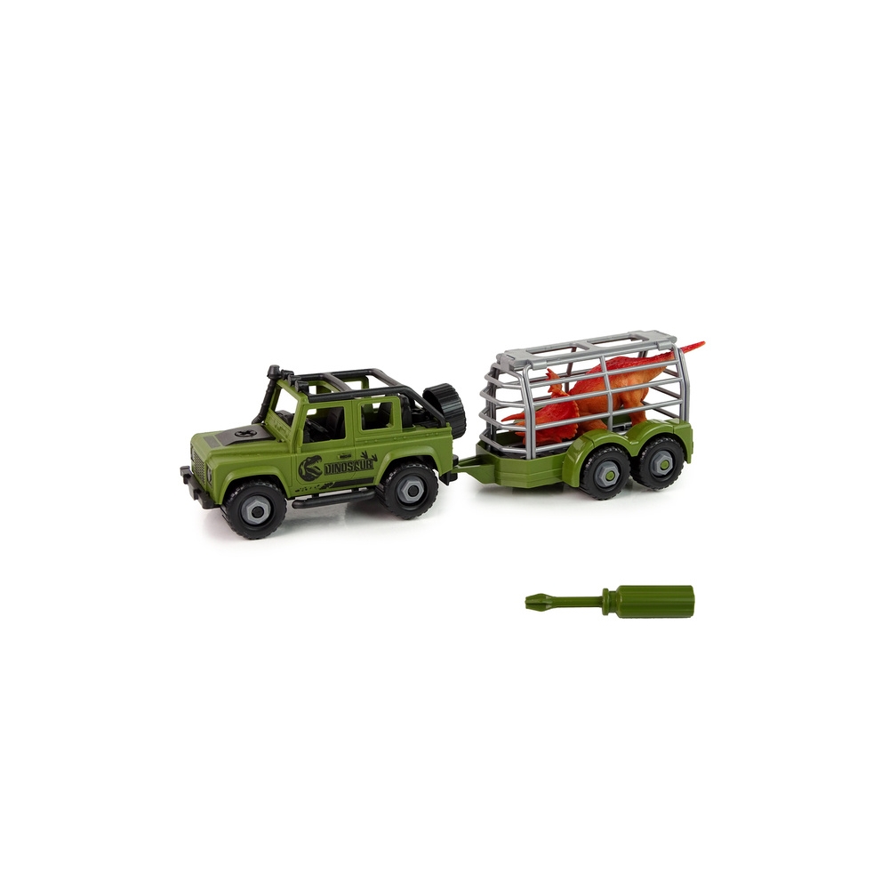 Auto Terenowe Transporter Do Rozkręcania DIY Zielony Dinozaur