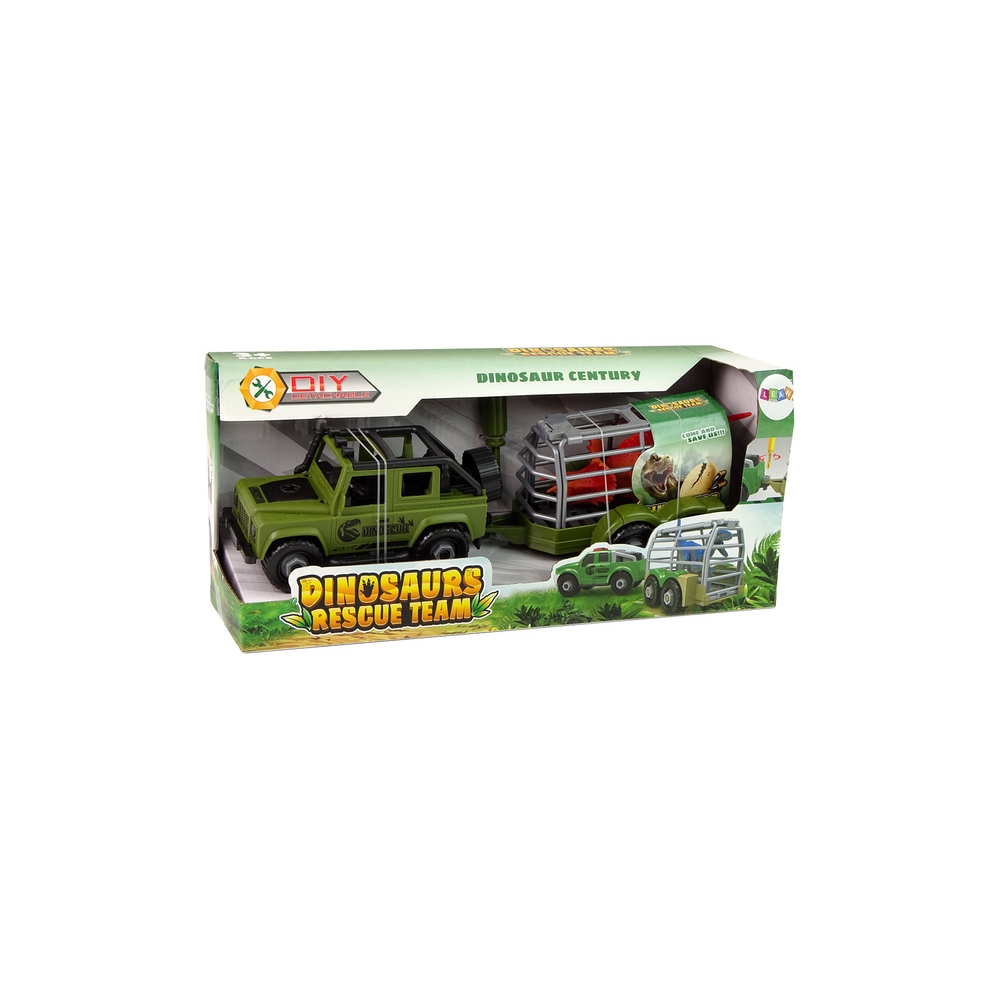 Auto Terenowe Transporter Do Rozkręcania DIY Zielony Dinozaur