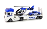 Zestaw Policja Laweta Ciężarówka Autko Helikopter Dźwięk Światła