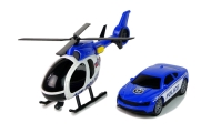 Zestaw Policja Laweta Ciężarówka Autko Helikopter Dźwięk Światła