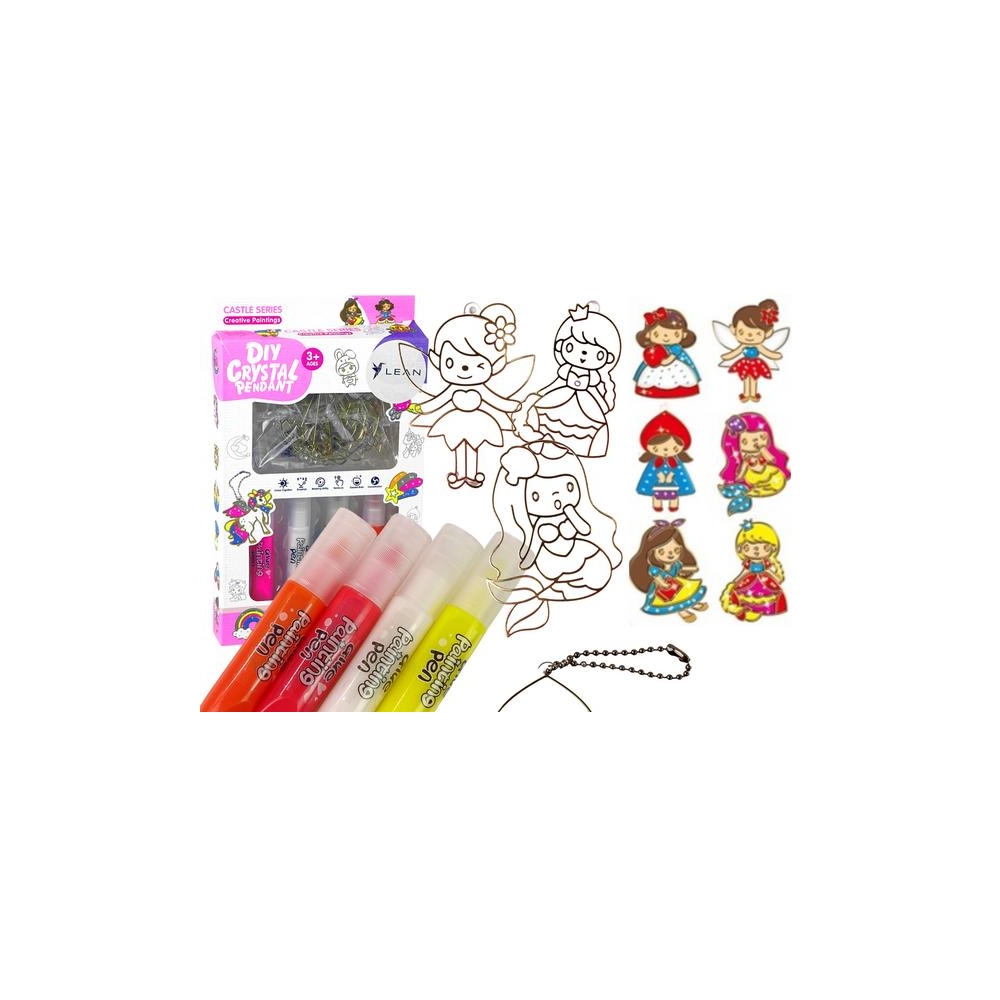 Vitražo tapybos pakabukai Fusing Paint Princesses 6 vnt.