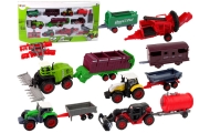 Set of Agricultural Vehicles Tractor 12 Pieces Metal