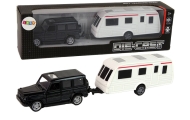 Džipas Jeep Black Caravan transporto priemonės rinkinys su metalinėmis dalimis