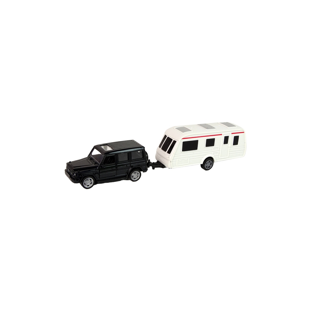 Džipas Jeep Black Caravan transporto priemonės rinkinys su metalinėmis dalimis