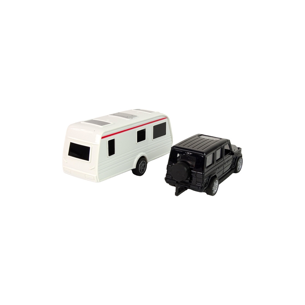 Džipas Jeep Black Caravan transporto priemonės rinkinys su metalinėmis dalimis