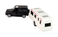 Džipas Jeep Black Caravan transporto priemonės rinkinys su metalinėmis dalimis