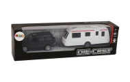 Džipas Jeep Black Caravan transporto priemonės rinkinys su metalinėmis dalimis