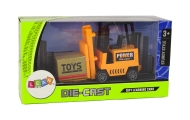 Orange forklift truck