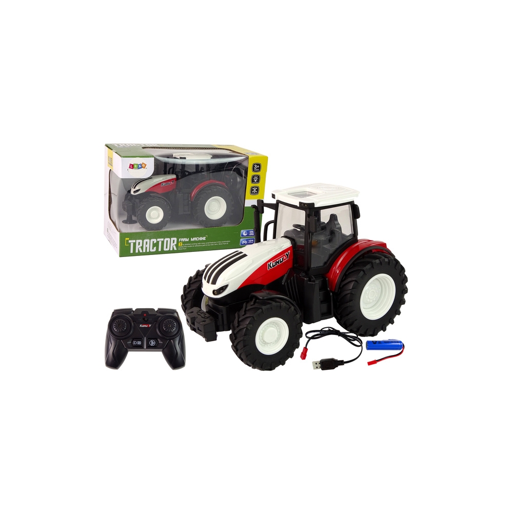 Nuotoliniu būdu valdomas Žemės ūkio traktorius 1:24 R/C baltas/raudonas-Žaislai, Auto ir transporto žaislai, Traktoriai-e-vaikas