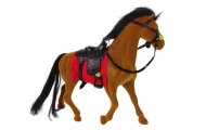 Brown Velvet Horse Red Saddle figurine