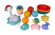 Water Animals Rubber Mesh Bathing Set  Sea creatures 17 pieces