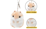Plush Hamster Mascot Keychain Beige 10cm