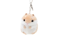 Plush Hamster Mascot Keychain Beige 10cm