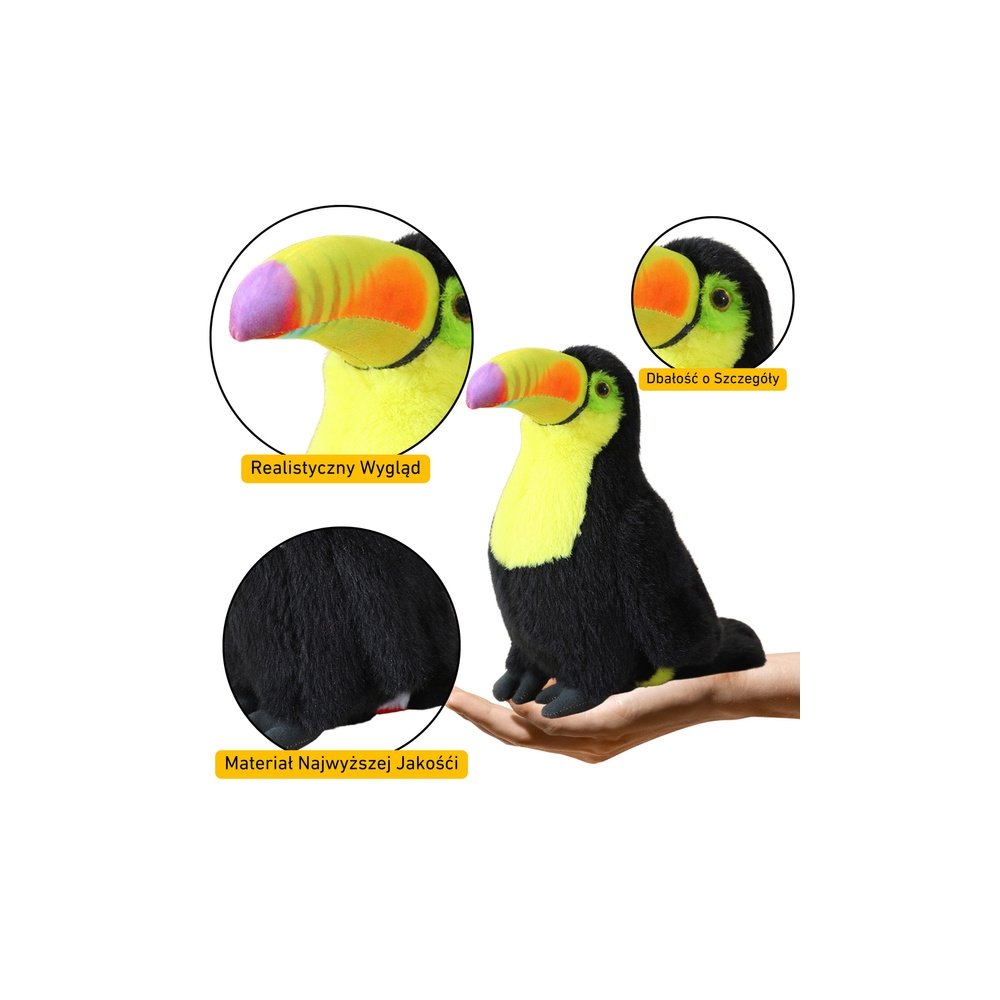 Pliušinis paukštis tukanas pliušinis pliušinis pliušinis talismanas geltonas 30cm