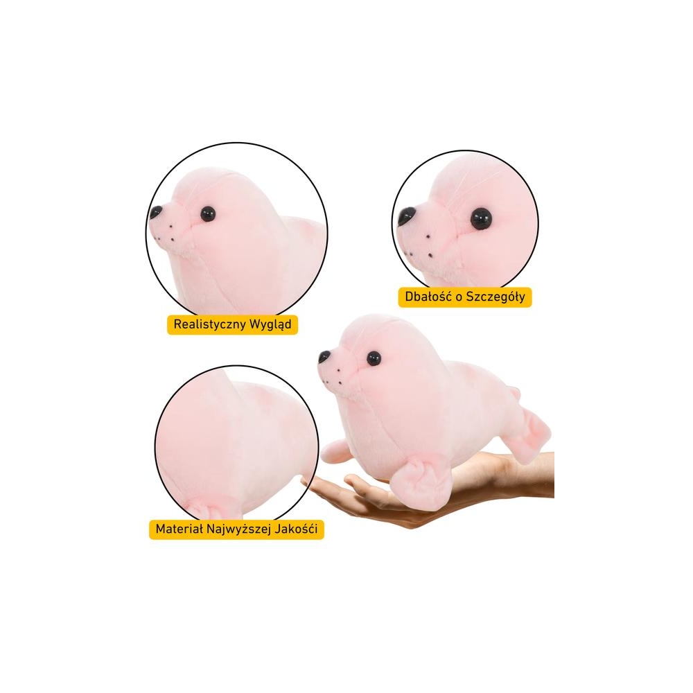 Pluszowa Foczka Pluszak Maskotka Przytulanka Różowa 24cm