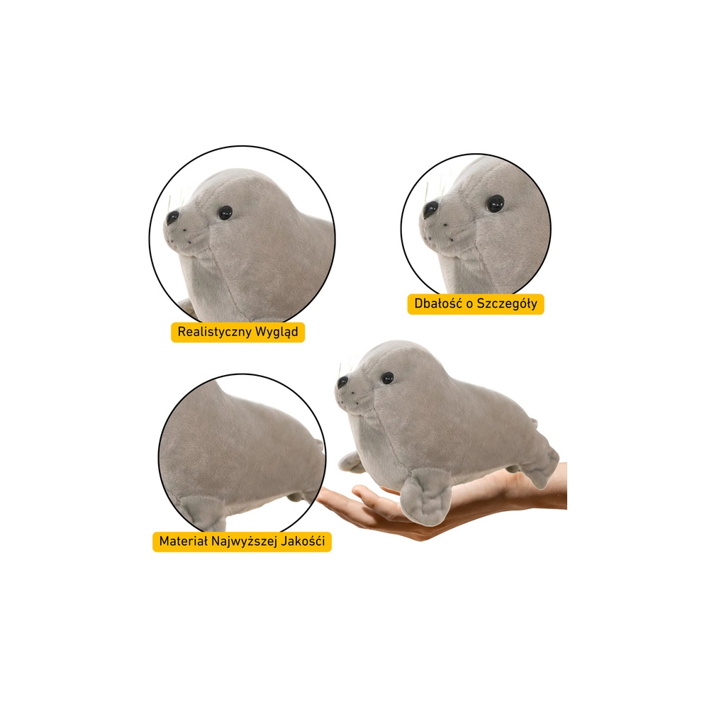 Pluszowa Foczka Pluszak Maskotka Przytulanka Szara 24cm