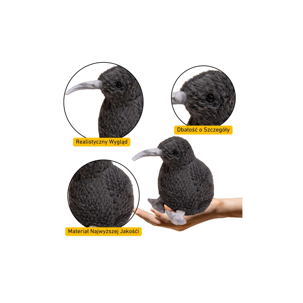 Pliušinis Kivi paukštis Pliušinis talismanas Hugs Black 17cm