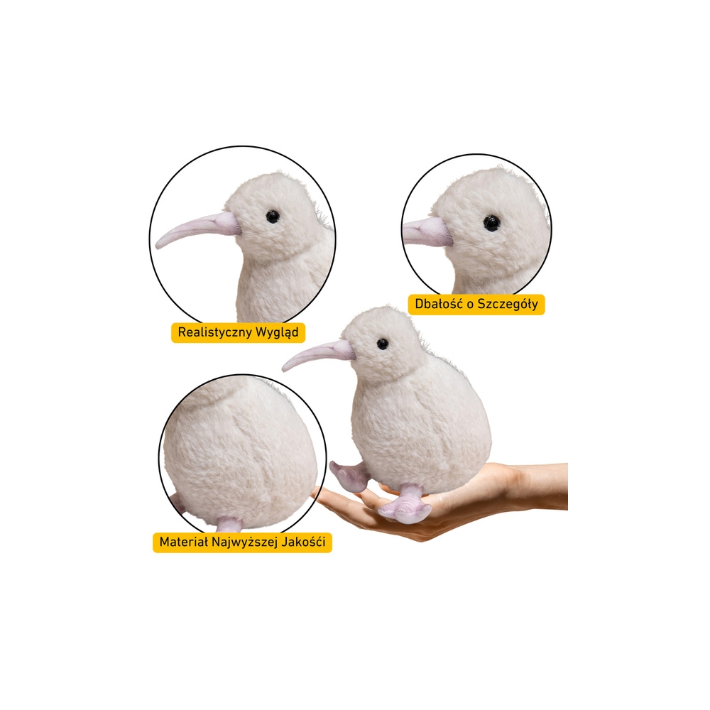 Pliušinis kivių paukštis Pliušinis talismanas Talismanas Hugs White 17cm
