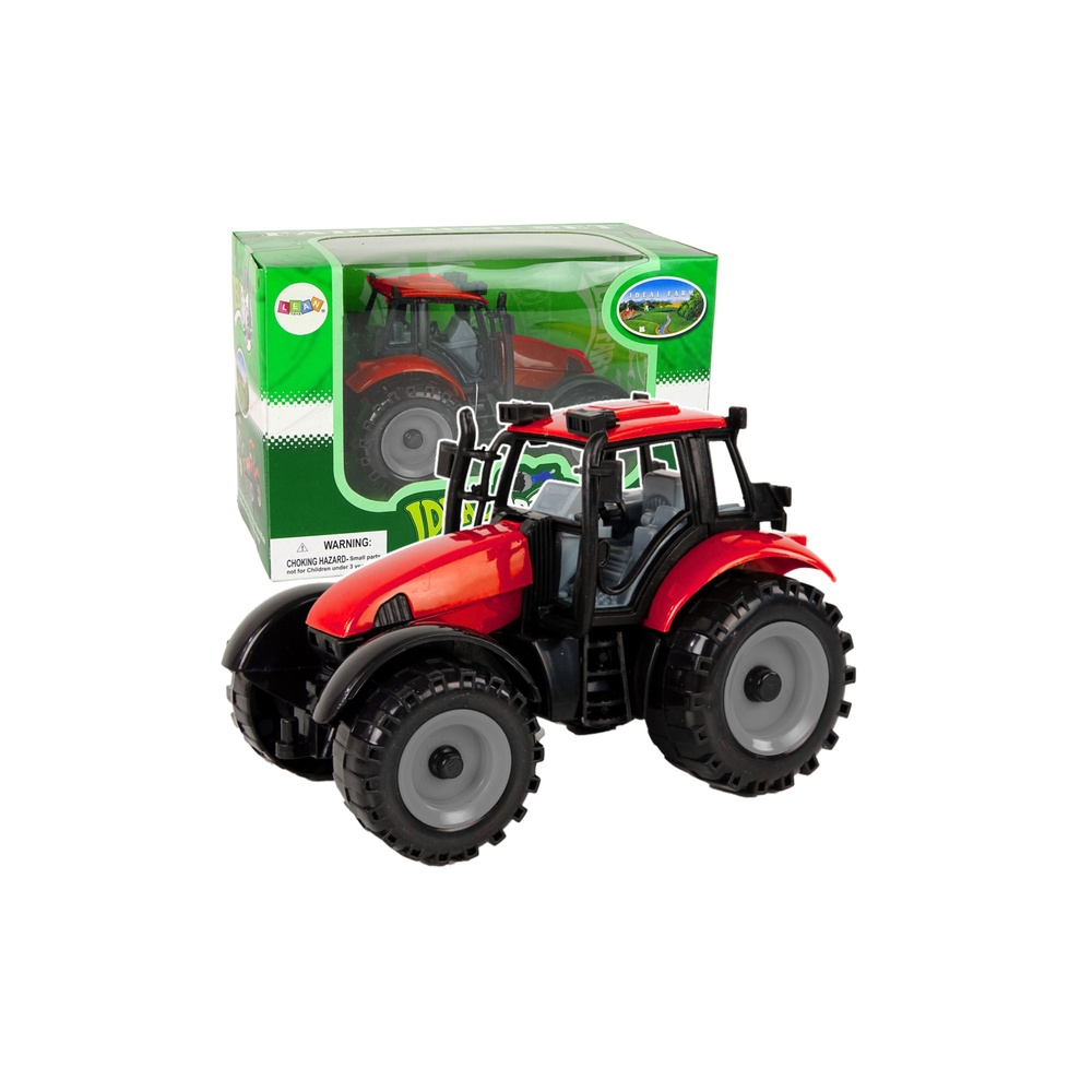 Traktor Ideal Farm Zielony Czerwony Otwierana Maska