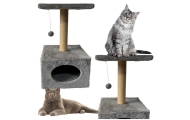 Scratching Post With Cat Bed Hanging Mouse 31cm x 31cm x 56cm