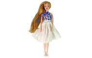 Baby Doll Doll with Cat Long Brown Hair.