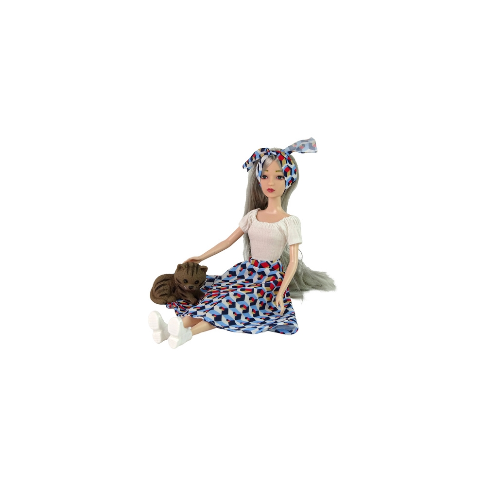 Baby Doll Emily Gray Hair Kitten Swing