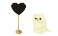 Emily Wooden Heart White Cat Baby Doll