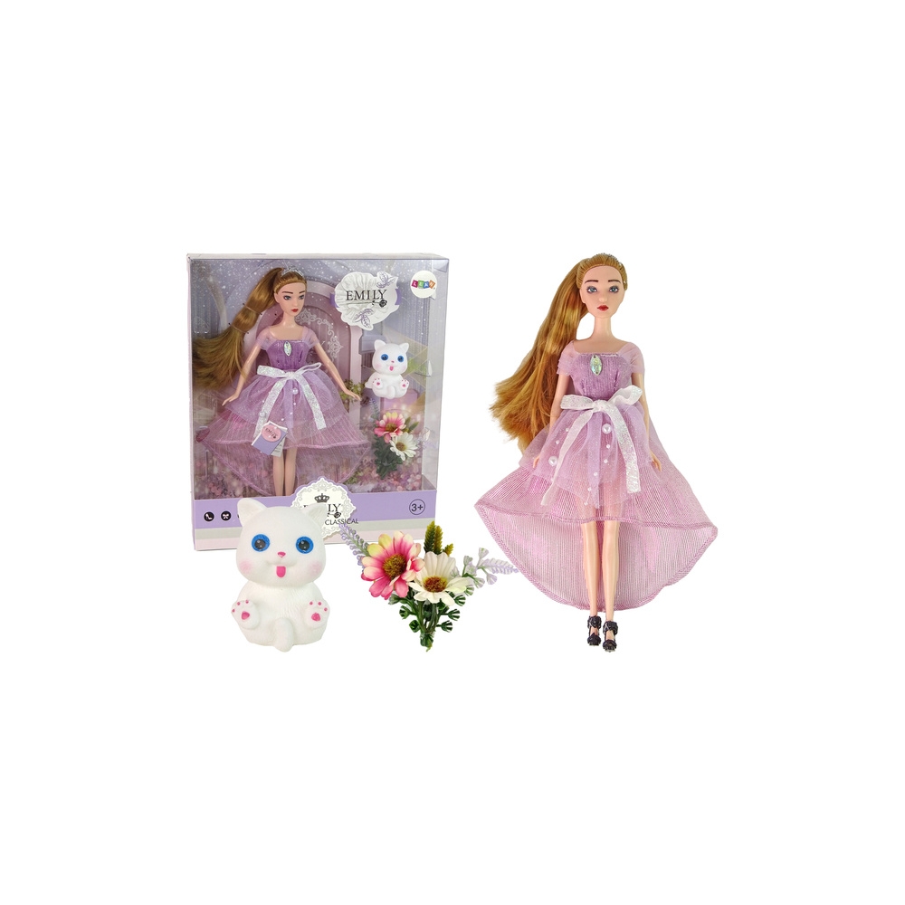 Emily Long Hair White Cat Baby Doll