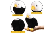 Pliušinis erelis paukštis pliušinis pliušinis talismanas juodai baltas 25 cm