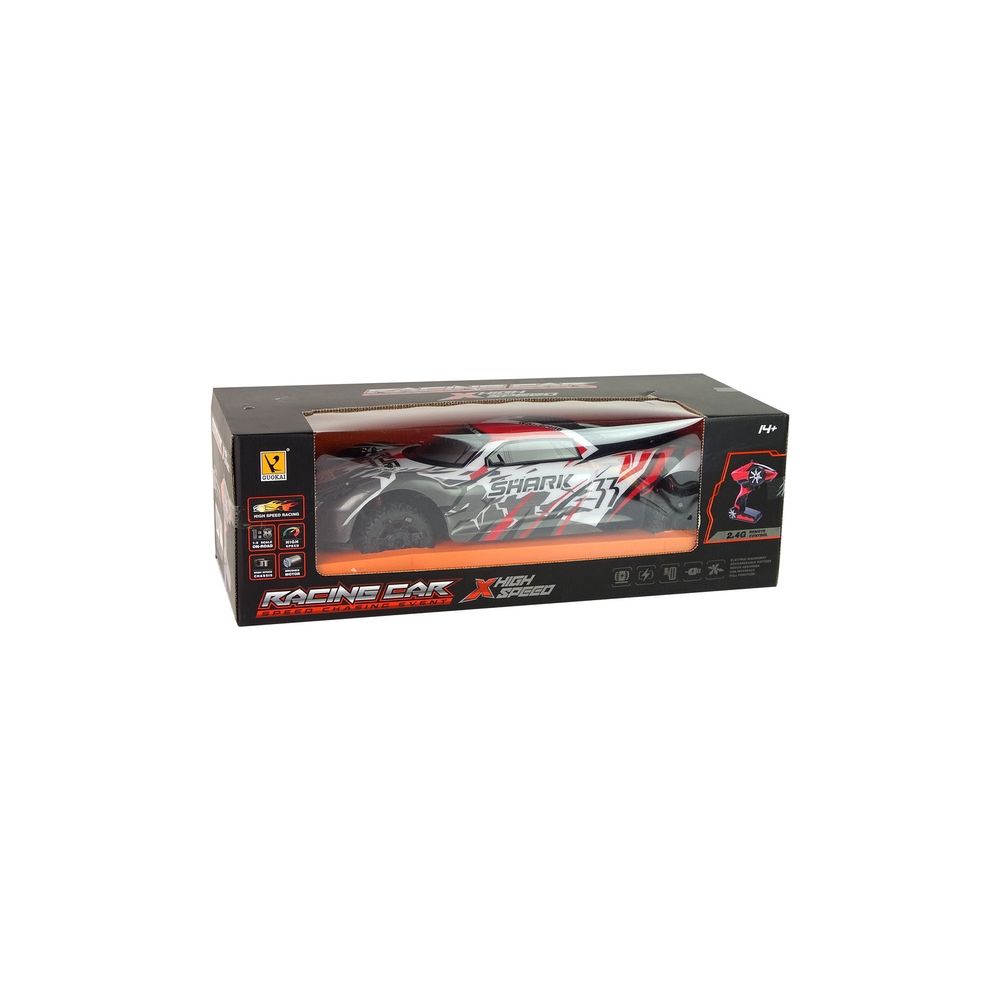 Nuotoliniu būdu valdomas Sportinis automobilis R/C 1:8, Pilka/balta