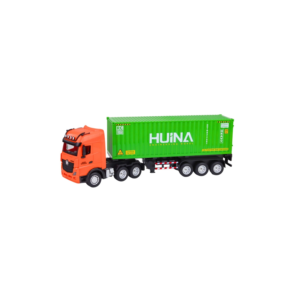 Nuotoliniu būdu valdomas RC sunkvežimis su konteineriu HUINA šviesos garsai 1:18-Žaislai, Auto ir transporto žaislai, Valdomos r