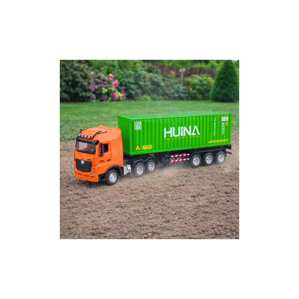 Nuotoliniu būdu valdomas RC sunkvežimis su konteineriu HUINA šviesos garsai 1:18-Žaislai, Auto ir transporto žaislai, Valdomos r