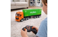 Nuotoliniu būdu valdomas RC sunkvežimis su konteineriu HUINA šviesos garsai 1:18-Žaislai, Auto ir transporto žaislai, Valdomos r