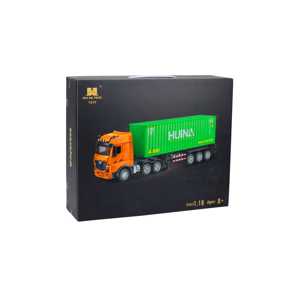 Nuotoliniu būdu valdomas RC sunkvežimis su konteineriu HUINA šviesos garsai 1:18-Žaislai, Auto ir transporto žaislai, Valdomos r