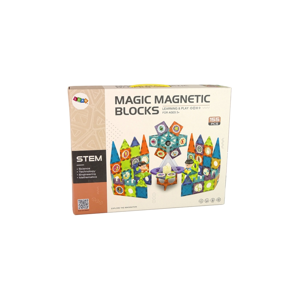Klocki Magnetyczne Budowle 3D Diabelski Młyn 155 Elementów