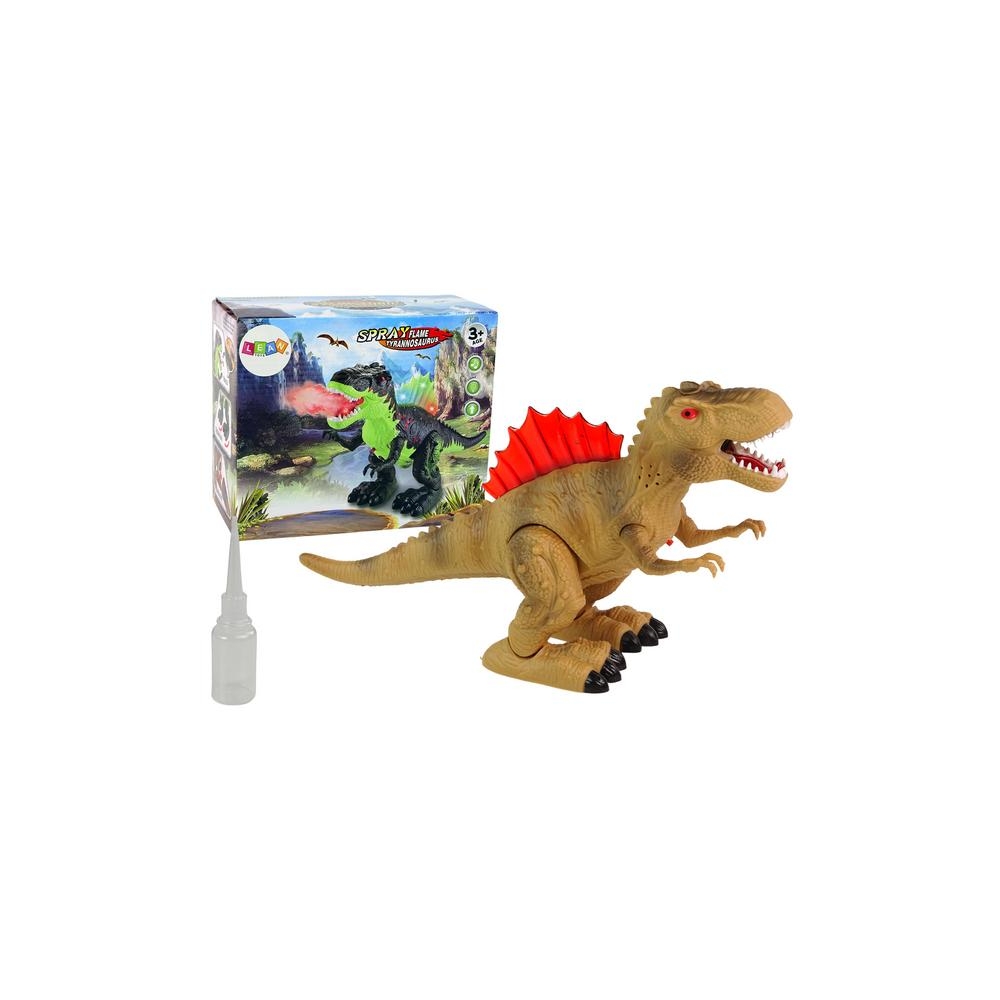 Dinozauras pučia ugnį Garo žibintai Baterija Ruda