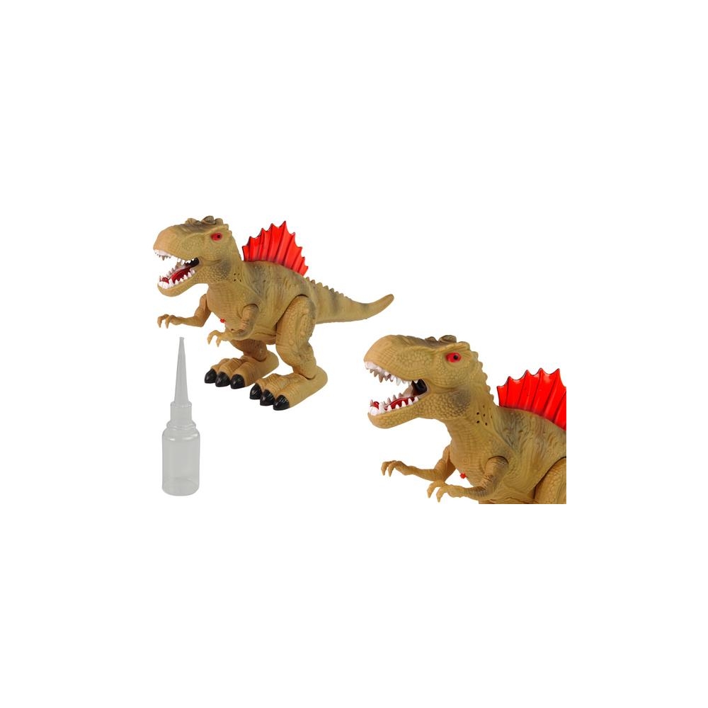 Dinozauras pučia ugnį Garo žibintai Baterija Ruda
