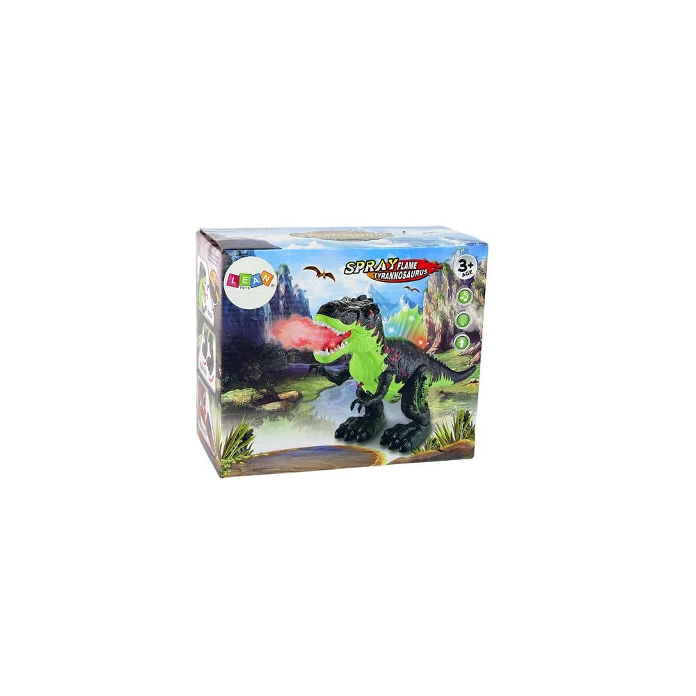 Dinozauras pučia ugnį Garo žibintai Baterija Ruda