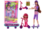 Lucy lėlių rinkinys Violetinis motoroleris Riedlentės šalmai