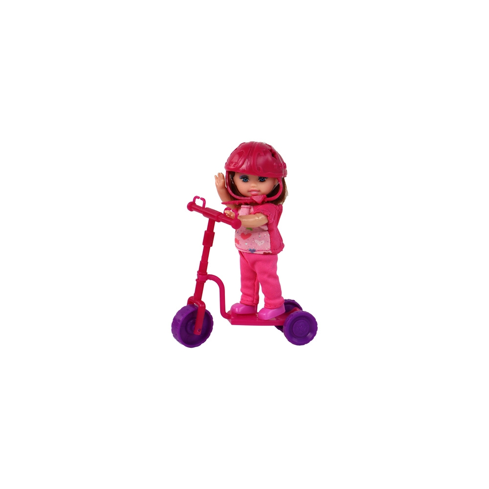 Lucy lėlių rinkinys Violetinis motoroleris Riedlentės šalmai
