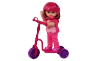 Lucy lėlių rinkinys Violetinis motoroleris Riedlentės šalmai