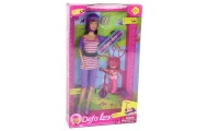 Lucy lėlių rinkinys Violetinis motoroleris Riedlentės šalmai