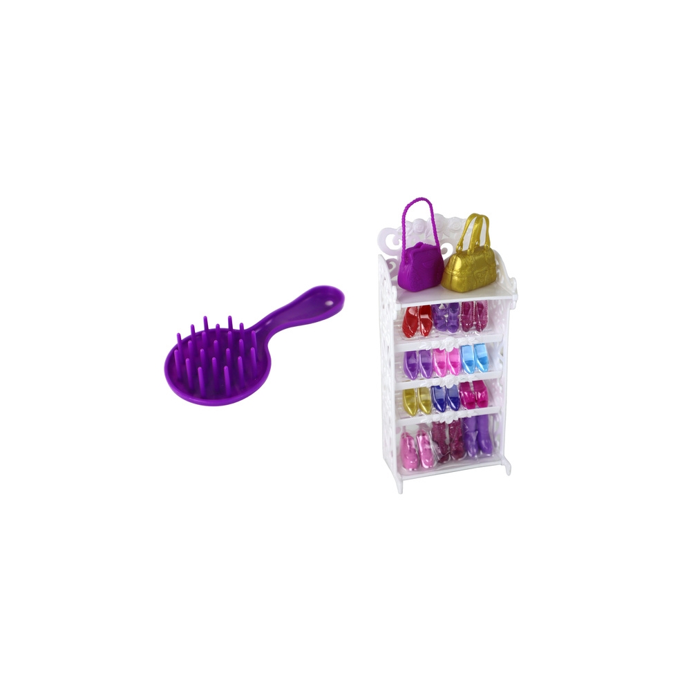 Lėlės Lucy violetinės blizgančios suknelės rinkinys