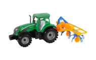 Green Tractor with Orange and Blue Rake Friction Drive