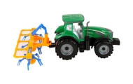Green Tractor with Orange and Blue Rake Friction Drive