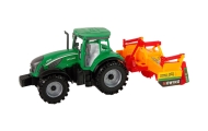 Green Tractor with Orange Cultivator for Kids